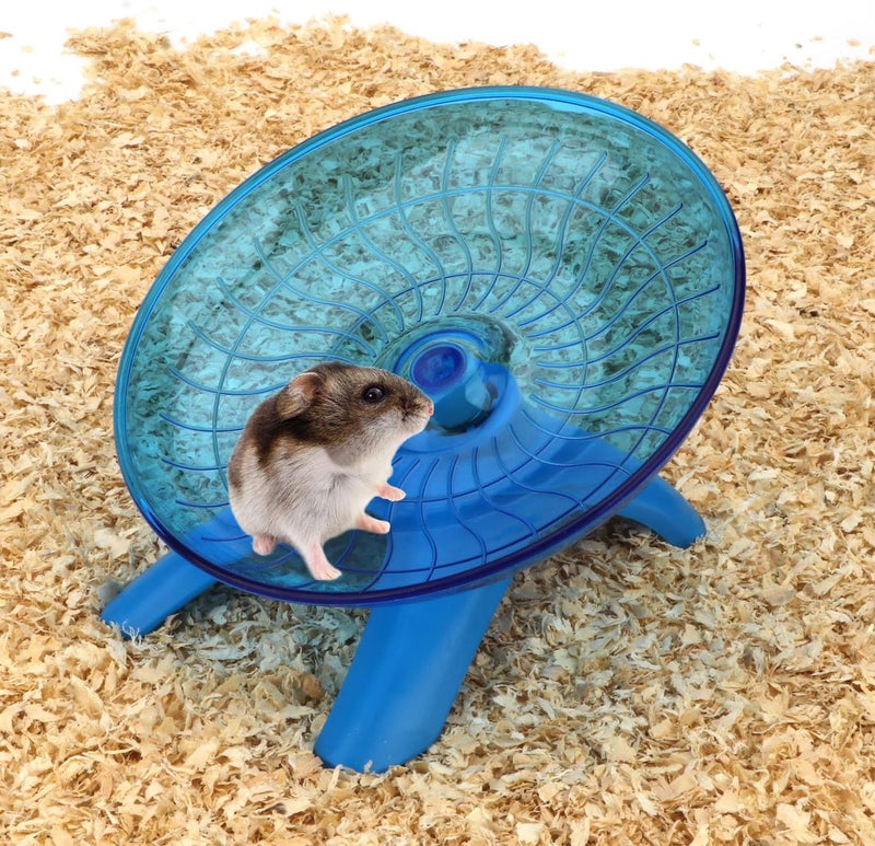 Reshiho Hamster Wheel Flying Saucer Silent Exercise Wheel Running Wheel for Hamsters, Gerbils, Mice and Other Small Pets, Silent Hamster Running Wheel(Blue) - Image 4